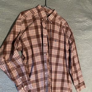 Brown and Blue Plaid Button Down Like New